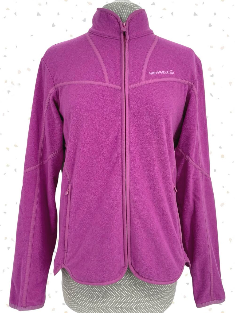 Merrell Fleece Jacket Purple Pink Zip Up Hiking Outdoor Ski Top Gorpcore Size M